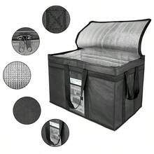 Insulated Cooler Bag Reusable Grocery Shopping Bag With Zipper Closure,Keep Food Hot Or Cold,Ideal For Catering,Insta... - B096TQ25GG - View 5