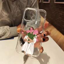Una funda transparente que absorbe los golpes con un elegante diseño de tulipán rosa, adecuada para el 15 Pro Max, compatible con toda la serie de  11, 12, 13, 14, 15, 16, 17 Pro/Pro Max, y también compatible con  X, XS, XR, XS Max, 7/8, Plus/case. - Estilo 1 (1 pieza) - Ver 8