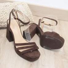 angelica Women Heeled Sandals - Cà phê - Xem 2