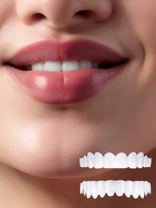 Clear Dental Veneers, Invisible Teeth Covers, Plastic, For Gap, Discoloration & Misaligned Teeth, With Enhance Your Smile - White - View 3
