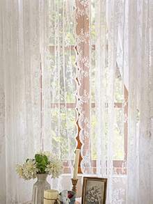 1 pieza Cortina romántica de unicolor con doble volante de encaje transparente, adecuada para dormitorio, sala de estar, balcón, decoración de jardín al aire libre, decoración del hogar diaria - Multicolor - Ver 4