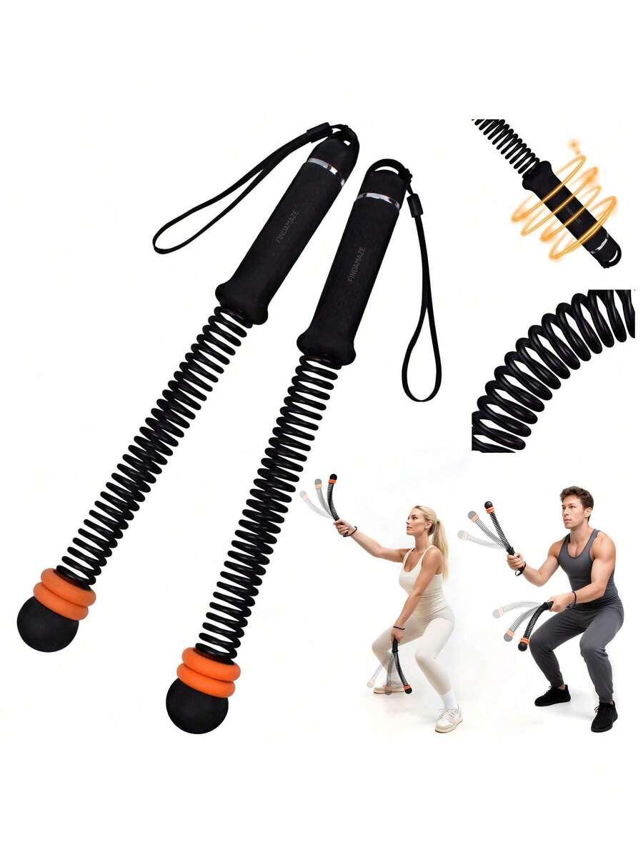 Silent Ropeless Battle Rope With Adjustable Weights - Apartment Friendly Home Gym Equipment For Full Body, Arm & Core Workout Without Noise - Svart - Visa 1