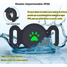3 Piezas Soporte Impermeable para Collar de Perro,Funda de Silicona antipérdida para Collares de Perros y Gatos,Accesorios de Seguimiento GPS,Soporte para Airtag(Negro1+Rosa1+Morado1),37272287 - Multicolor - Ver 2