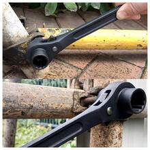 19mm x 22mm 重型碳钢棘轮扳手，双向多功能套筒扳手，快速释放，加强型维修扭矩，脚手架工具 - 彩色 - 查看 3