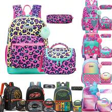 Conjunto de 3 Mochilas Infantis, Unissex para Meninos e Meninas, Ideal para Alunos do Ensino Fundamental e Pré-Escolares, Mochila de Viagem Fofa, Conjunto de Mochila Escolar 3 em 1 - Kit de mochila colorida - Ver 1