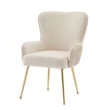Dining Chairs - Beige+Gold + Velvet - View 8