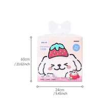 Miniso 1pc Line Dog Series Fluffy Hair Drying Cap: Coral Fleece Absorbent Material, Strawberry Dog 3D Embroidery, Quick-Drying Wrap-Around Design, Home Shampoo Quick-Drying Hair Care Cap - Baby Pink - View 6