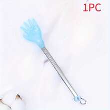 Home Convenience | Telescopic Back Scratcher And Massager - Portable, Multifunctional, Dual-Color (Orange And Blue) With Pocket Clip, Perfect For Home Use, Back Massager - Blue - View 4