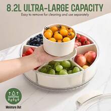 Circular 6-Section Snack And Spice Organizer - Round Divided Container For Multiple Dry Foods, Versatile Pantry Management Tool With Adjustable Partitions, Space Saving Kitchen Storage Design, Practical Home Decluttering Solution - Multicolor - View 3