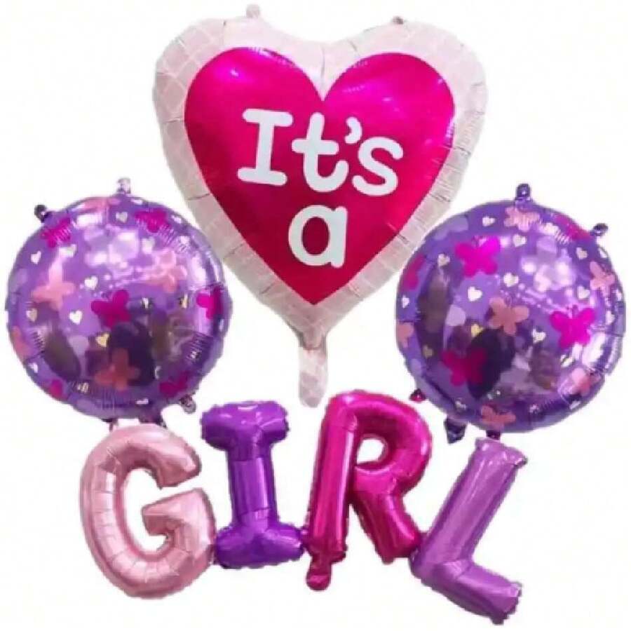 Globos Baby Shower niña, revelacion género niña, bautizo niña (1BABYGIRLROSA),37289099 - Rosa Fucsia - View 1