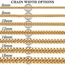 20mm 316L Stainless Steel Miami Curb Chain Nekclace Or Bracelet  For Men Jewelry Cuban Link Chain Necklaces For Men Gold Chain Cuban Link Chain Women Baddies Chain Accessories Suitable As Valentine's Day Gift, For Party And Daily Wear Auspicious New Year Gifts - 20毫米(0.78吋) - 查看 2