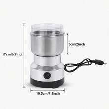 Molinillo de Café PortátilMolinillo de Café Eléctrico,,Forro y Cuchilla de Acero Inoxidable 304,Molienda de Alta Velocidad,Molinillo de Especias en Polvo de Grano Doméstico Pequeño (plata), 1 Molinillo de Alta Potencia, Picadora de Granos Pequeños para el Hogar, Triturador de Pared de Cocina, Ideal para Uso en la Cocina, Enchufe US 110-130V, No Requiere Batería, Regalo de Navidad Perfecto - Tipo de Enchufe A USA (110-127V) - Ver 10