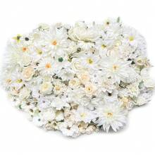 [Free Shipping]Artificial Champagne White Flowers Bulk Silk Roses Fake Flowers Heads For Crafts - DIY Home Garden Floral Party Garland Wedding Decor Mini Big Small Faux Fabric Flowers Heads 2-12cm (White Champagne) - 白香檳色 - 查看 1