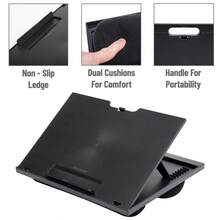 Lap Desk Laptop Stand, Bed Tray, Collapsible, Cushion, Portable, Dorm, Plastic, 14.75 L X 11 W X 7.3 H, Black - 1Pack - View 4