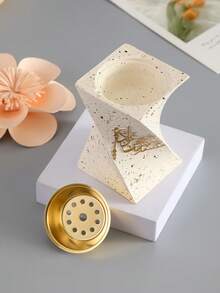 1pc Small Portable, Minimalist And Exquisite Resin Incense Burner, Adopting 3D Geometric Design (Serving As Both Stove And Aroma Diffuser). Suitable For Home, Office, Festival Celebration, Yoga Studio Decoration And Aromatherapy. Also Can Be Used As Festival Gift, Ramadan Gift Or Eid Al-Fitr Decoration. - Multicolor - View 6