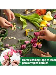 EstiloStabeg Cintas Florales de 5 Colores para Floristería Que Hacen Hermosos Arreglos de Ramo, Guirnaldas de Boda Y Otras Manualidades de Bricolaje, Adhesivos para Flores, Cinta para Envolver TallosVersión mejorada - 1 - Ver 4