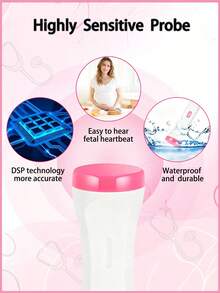 Monitor tętna płodu Doppler, detektor tętna o wysokiej czułości w ciąży z wyświetlaczem LCD, odpowiedni do użytku domowego w okresie prenatalnym - Zobacz 4