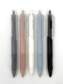 5pcs Retractable Gel Pens, Smooth Writing Fine Tip (0.5mm), Suitable For Office, School And Daily Use - Multicolor - View 7