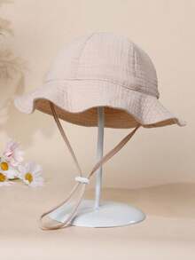 1pc Baby Solid Color Sun Hat, Breathable Beach Bucket Hat With Adjustable Drawstring, Suitable For Baby Boys And Girls In Summer - 1PC - View 15