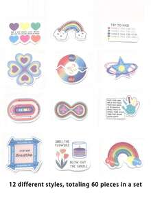 12 piezas de pegatinas sensoriales Fidget, pegatinas sensoriales texturizadas para ayudar a aliviar la ansiedad en el aula para niños con TDAH o ansiedad, adecuadas como regalos de cumpleaños o recompensas en el aula para niños - Multicolor - Ver 10