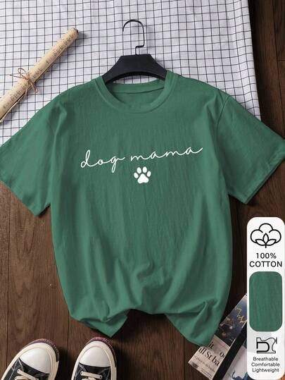 Dog Mom Letter Print 100% Cotton Short Sleeve T-Shirt, Vintage Sports Chinese New Year Horse Art Oriental Aesthetic Street Style 2026 Milan Inspired Graphic Tee - 100% Premium Cotton Short Sleeve, St. Patrick's Day Lucky Tee, Abstract Easter Bunny Tee, 100% Cotton St. Patrick's Day Shirt - Funny Irish Green Party Top, 2026 Back To School Outfit, School Style Inspiration, Back To School Essential, First Day Of School Outfit, 2026 Back To School Outfit