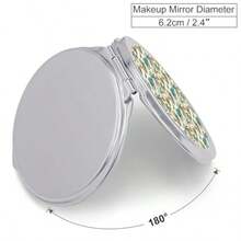 Espejo pequeño compacto para monederos 1x/2x de aumento hawaiano impresión de escena de playa pequeño espejo de mano para mujeres y hombres mini bolsillo plegable de mano espejos de - Verde militar - Ver 1