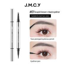 J.M.C.Y 防水、防汗、持久眉笔，打造自然野性眉形，兼具眼线和发际线功能 - GRAY BROWN (EYEBROW PENCIL)+ BLACK (EYELINER) - 查看 9