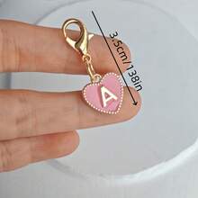 1 Piece Brand New 26-Letter English Alphabet Lobster Button, Pink "LOVE" Letter Keychain, Label Button, Suitable For Bags, Wallets, Ear Sets, Car Keys, DIY Accessory Pendants, Can Be Used As A Gift For Mothers On Holidays, Party Gifts, Or Friends' Birthdays - B - 查看 2