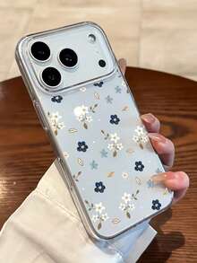 1 chiếc ốp lưng TPU trong suốt, họa tiết hoa INS tối giản, lỗ lớn, tương thích với iPhone 11/12/13/14/15/16/17/17 Pro Max. Ốp lưng điện thoại trong suốt, mềm mại, chống sốc. - Trong sáng - Xem 5