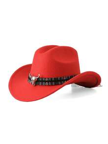 1pc Animal Bohemian Polyester Bow Western Cowboy Hat, Versatile Fashion Accessory For Daily Wear, Unisex - Multicolor - View 13