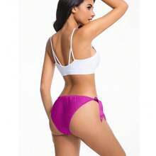 Women Silk Panties Lightweight Briefs Smooth Breathable Satin Bikini,Sexyys Tie-Side Underwear Daily Fit Comfort,RoseRed - 玫瑰紅色 - 查看 3