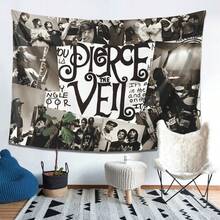 Pi1rc1 Th1 V1il Tapestry - Horizontal Wall Hanging With Iconic PTV Print Durable Peach Light Beige Texture For Dorm Room  Music Fan Gift & Studio Decor (Easy To Hang) - Multicolor - View 6