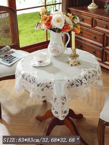 1 件天鹅绒桌布，饰有精致的 3D 刺绣和蕾丝花边，适用于厨房、餐厅、会议桌，长方形或正方形皆可，四季皆宜，可用于家居装饰、节日、家庭聚会、送礼、派对和婚礼。 - 米色 - 查看 10
