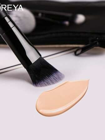 4pcs Mini Makeup Brush Set, Travel Portable Short Handle Foundation Eyeshadow Cosmetic Brushes