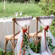 1/5/10/20 Stücke Stuhlschärpe, salbeigrün & rosa Schleife, Hochzeitsgang Stuhl Dekoration, geeignet für Gangdekoration, Partyveranstaltungen, Taufe - Verschiedenfarbig - Übersicht 2