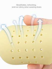 5 đôi miếng đệm bàn chân nữ | Miếng đệm giày cao gót tái sử dụng cho nữ | Miếng lót giày bằng cao su latex giảm đau chân | Miếng đệm bàn chân thoáng khí, mềm mại, giảm sốc, chống trượt, phù hợp với dép xăng đan mùa hè của nữ, miếng lót ẩn cỡ nửa size - Miếng đệm bàn chân trước bằng cao su latex - Xem 5