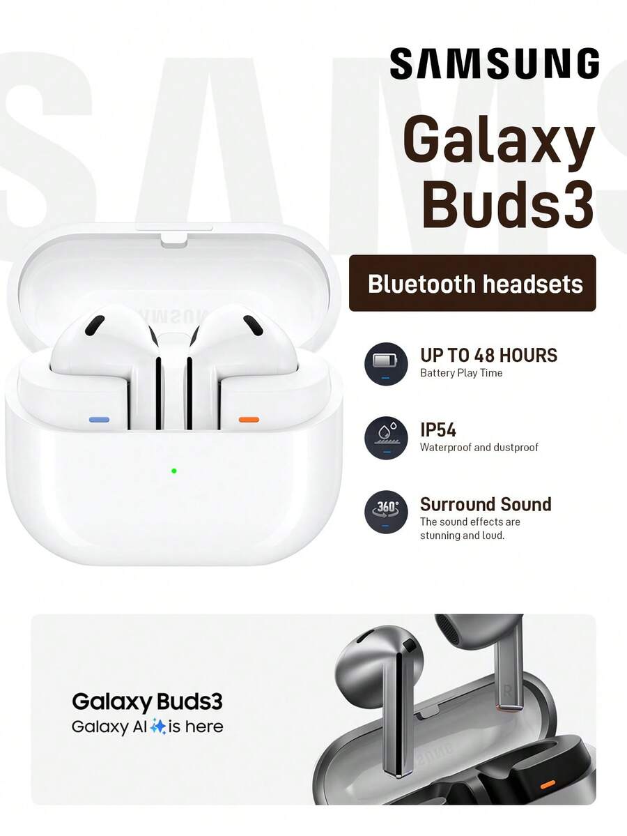 Samsung 三星 R530 Galaxy Buds 3 白色无线耳机 - 白色 - 查看 1