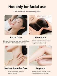 PinkSings Household Roller Massager Face, Shoulders, Neck, Eyes, And Full Body, Compact And Convenient Massager, Facial Massager, Massage S, Massage Equipment, Facial Massage, Eye Massage, Handheld Device, Portable Massager, Durable Construction - 黑色 - 查看 5