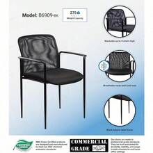 B6909-BK Mesh Back and Crepe Seat Stacking with Arm 1 Unit Guest Chair Black - Multicolor - Ver 4