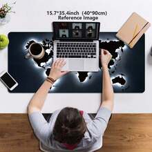 大型可水洗鼠标垫和键盘垫 | 彩色发光世界地图设计，防滑橡胶底座，聚酯纤维表面 - 非常适合办公、游戏、节日装饰和圣诞礼物。 - 彩色 - 查看 7