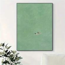 1 buc. Artă abstractă modernă pictată manual pe pânză - Două fete înotând în oceanul verde, decor de perete unic potrivit pentru sufragerie, dormitor, baie, operă de artă rafinată fără ramă, poster pentru cameră feminină, decor de perete, decor de cameră în stil universitar, decor de cameră boem, decor de coastă, decor de plajă - Multicolor - Vizualizare 3