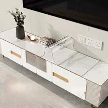 1pc Transparent PVC Desktop Mat, Can Also Be Used As Office Desk Pad, Large Mouse Pad, Laptop Desk Mat, Manicure Makeup Desk Mat, Coffee Table Mat, Vanity Mat, TV Cabinet Mat And Shoe Cabinet Surface Protector - Clear - View 11