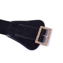 1pc Patterned Metal Buckle Decor Elastic Waist Belt, Casual Daily Wear - Black - View 5