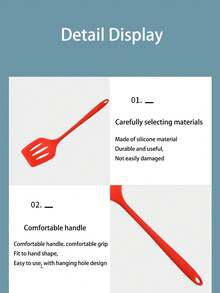 1/4-delars set med långt silikonhandtag, non-stick spatel 13 tum, köksslev soppsked