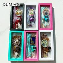 Random Style Jewelry Set, Moon House Faux Pearl Bracelet, Metal Keychain, Counter Gift Box - Multicolor - View 14