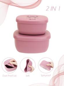 2PCS Personalized Customization Name And Pattern Silicone Food Storage Box Containers With Lids Custom Tableware Portable Dinner Box, Back To School, Leak-Proof, Aesthetic - Multicolor - View 8