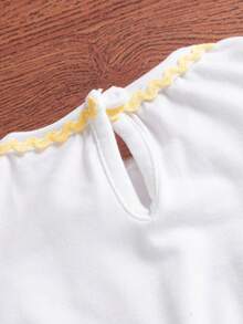 Baby Girl Stylish Moon Print Short Sleeve Cake Princess Dress, Summer - White - View 8