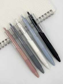 5pcs Retractable Gel Pens, Smooth Writing Fine Tip (0.5mm), Suitable For Office, School And Daily Use - Multicolor - View 8
