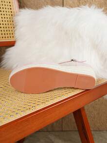 Women's Elegant Platform Wedge Heel Slip-On Shoes, All Season - Pink - View 4