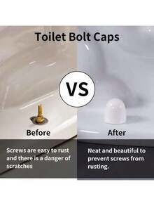 2-Piece Toilet Bolt Cover - Bathroom Screw Cover With Snap Design, No Tools Needed, Durable Plastic Cover Suitable For Modern Bathroom Decoration, Easy Installation (6 Pieces), Glossy Surface, Smooth Appearance - Trắng - 2 miếng - Xem 4